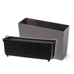 Doniczka plastikowa balkonowa podłużna wysoka szara