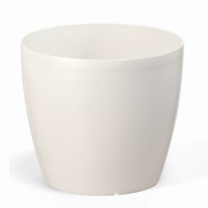 Osłonka na doniczkę plastikowa kremowa - 18cm