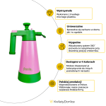 Spryskiwacz opryskiwacz zraszacz 3w1 1,5L różowy