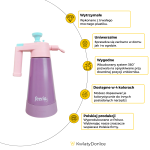 Spryskiwacz opryskiwacz zraszacz 3w1 1,5L fioletowy