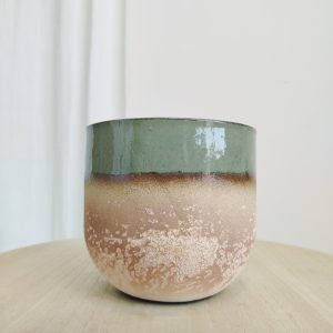 Osłonka ceramiczna Nora różowo zielona