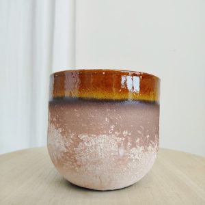 Osłonka ceramiczna Nora różowo brązowa