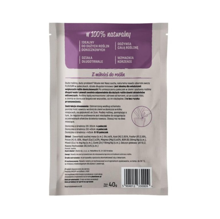 Plant Lover w 100% naturalny nawóz - Dbaj o duże rośliny