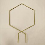 Podpora metalowa do roślin heksagon złoty