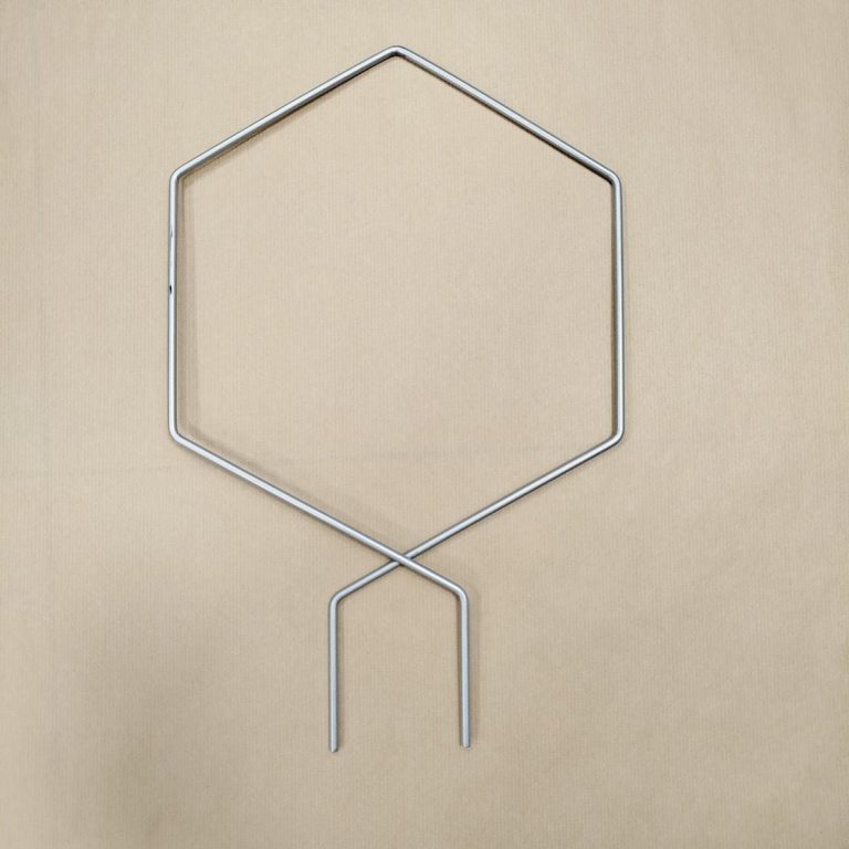 Podpora metalowa do roślin heksagon srebrny