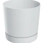 Doniczka plastikowa z podstawką biała