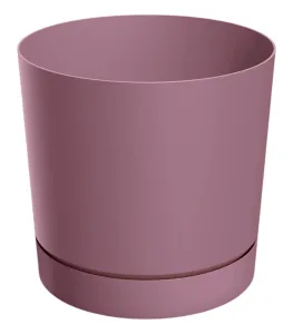 Doniczka plastikowa z podstawką różowa
