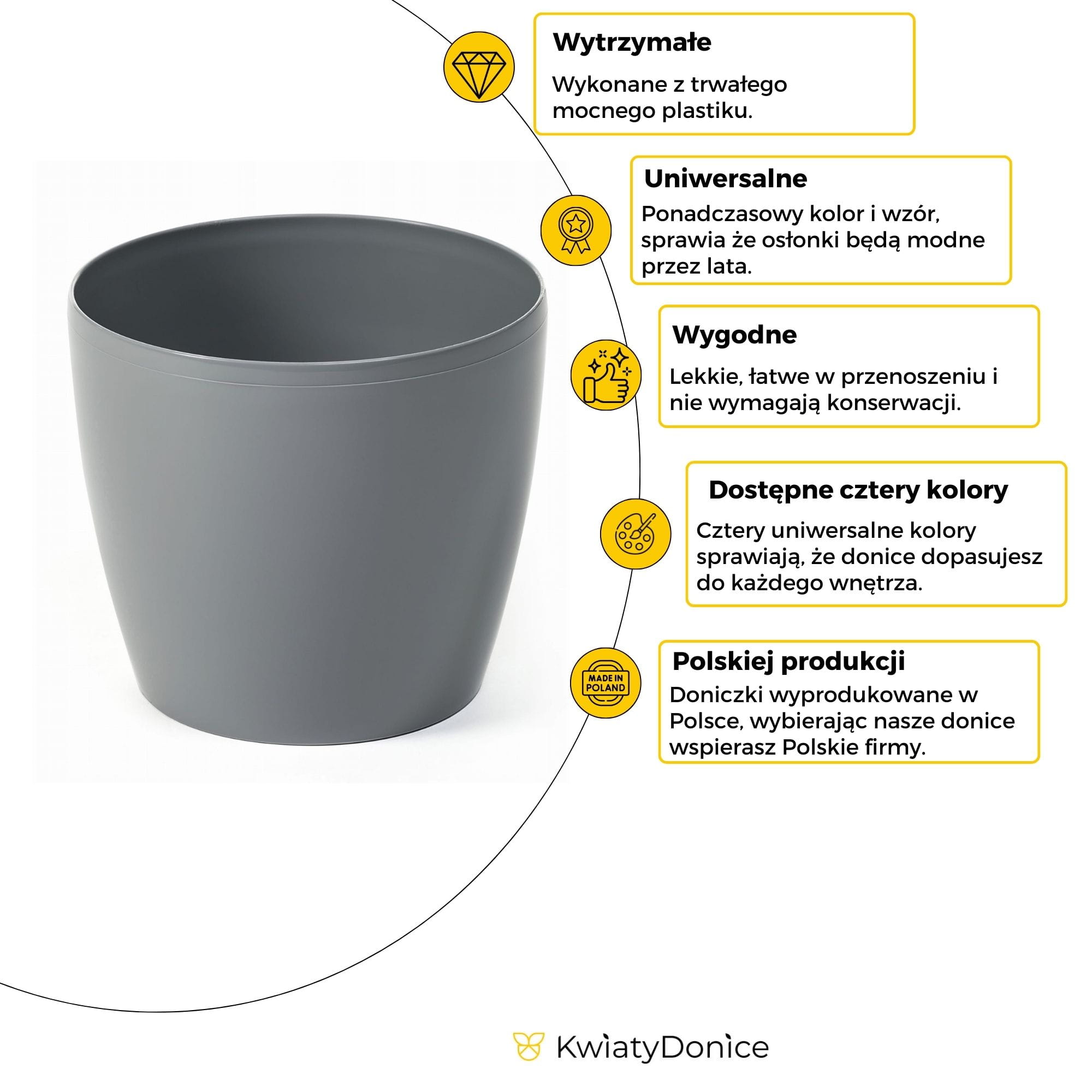 Osłonka na doniczkę plastikowa kremowa