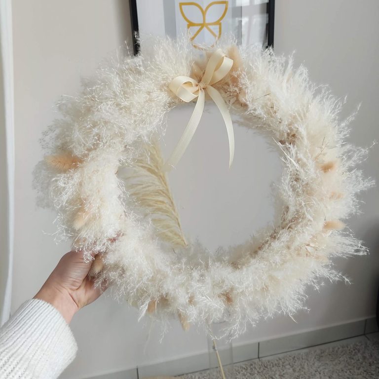 Wianek na drzwi boho ręcznie robiony 40cm