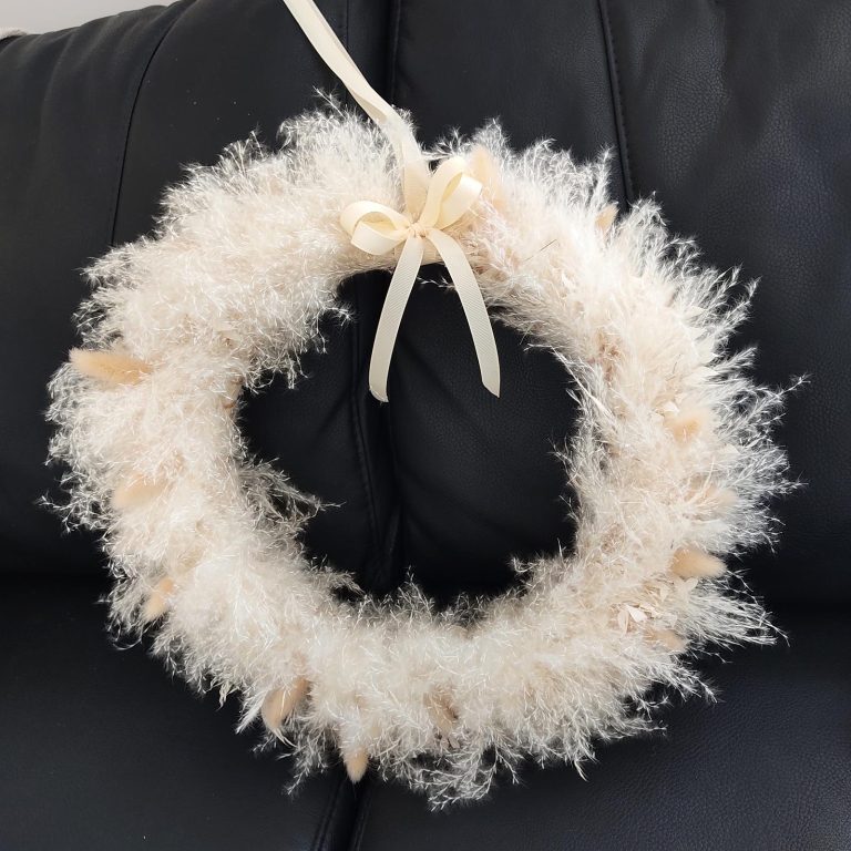 Wianek na drzwi boho ręcznie robiony 40cm