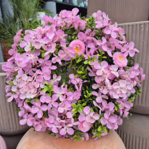 Wianek wiosenny ze sztucznych kwiatów - 33cm - ręcznie robiony