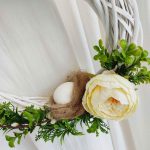 Wianek na drzwi ze sztucznych kwiatów ręcznie robiony 40cm