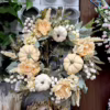 Wianek na drzwi ze sztucznych kwiatów jesienny 55cm