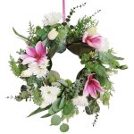 Wianek na drzwi ze sztucznych kwiatów 50cm