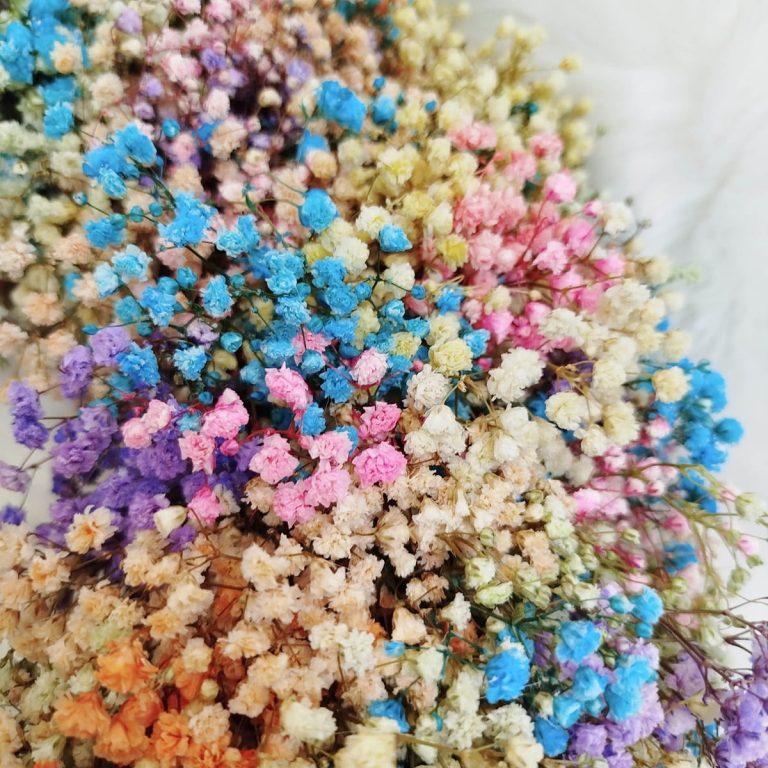 Wianek na drzwi z gipsówki stabilizowanej wiecznie żywy 40cm