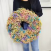 Wianek na drzwi z gipsówki stabilizowanej wiecznie żywy 40cm