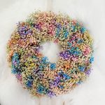 Wianek na drzwi z gipsówki stabilizowanej wiecznie żywy 40cm