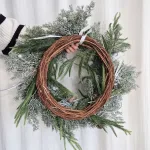 Wianek świąteczny bożonarodzeniowy sztuczny poinsecja- 60cm - ręcznie robiony