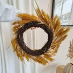 Wianek na drzwi ze sztucznych kłosów jesienny 50cm