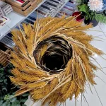 Wianek na drzwi ze sztucznych kłosów jesienny 50cm