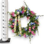 Wianek na drzwi ze sztucznych kwiatów wiosenny kolorowy 50cm