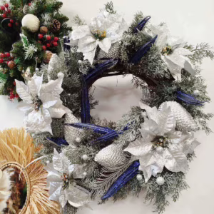 Wianek świąteczny bożonarodzeniowy sztuczny- 50cm - ręcznie robiony