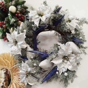 Wianek świąteczny bożonarodzeniowy sztuczny- 50cm - ręcznie robiony