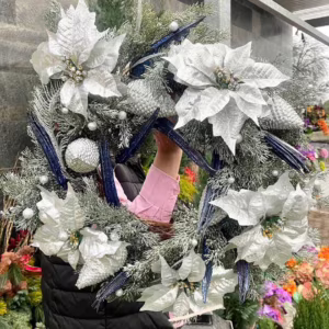 Wianek świąteczny bożonarodzeniowy sztuczny- 50cm - ręcznie robiony