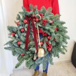 Wianek świąteczny bożonarodzeniowy żywy - 65cm - ręcznie robiony