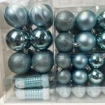 Zestaw dekoracji choinkowych Bombki Bańki niebieskie 77szt