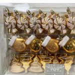 Zestaw dekoracji choinkowych Bombki Bańki złote77szt