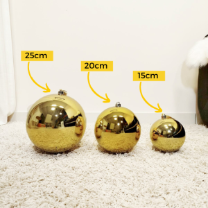 Bombka duża złota błyszcząca nietłukąca mix rozmiar