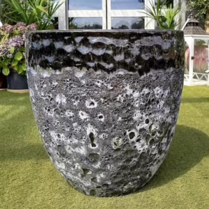 Doniczka ceramiczna ogrodowa czarna