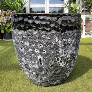 Doniczka ceramiczna ogrodowa czarna