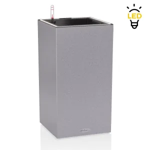 Doniczka plastikowa Lechuza Canto Stone Kolumna podświetlana LED Szary