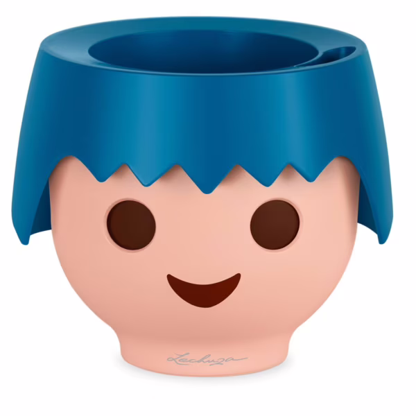 Doniczka plastikowa Lechuza Ojo Głowa Playmobile niebieska