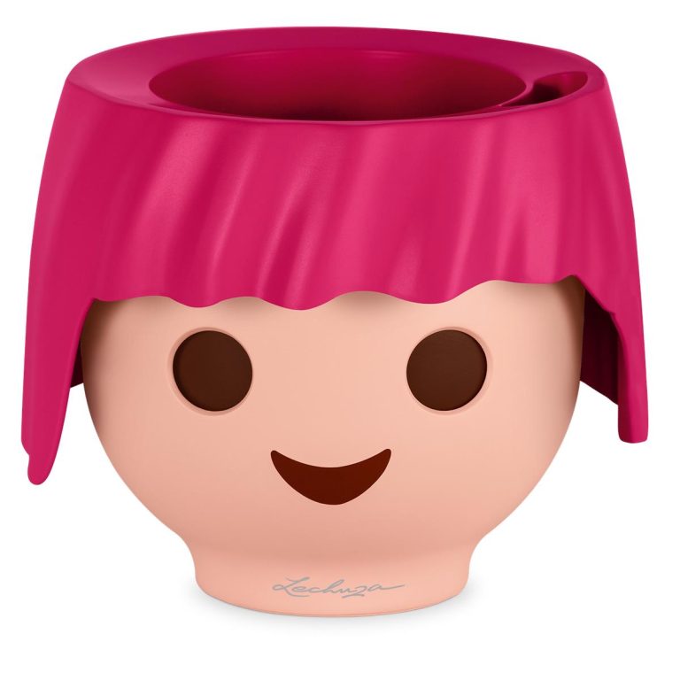 Doniczka plastikowa Lechuza Ojo Głowa Playmobile ciemny różowy