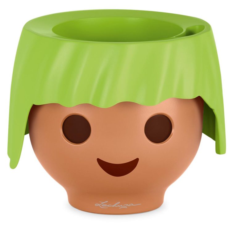 Doniczka plastikowa Lechuza Ojo Głowa Playmobile zielony
