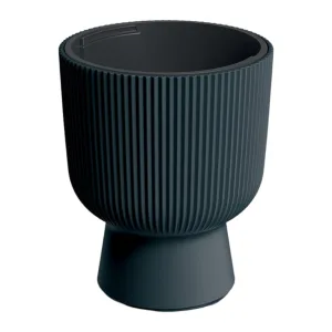 Doniczka plastikowa "Kielich" prążkowana antracytowa