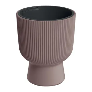 Doniczka plastikowa "Kielich" prążkowana różowa