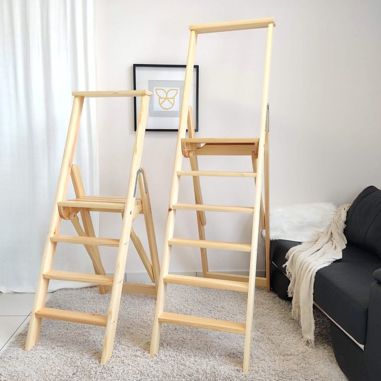 Drewniany regał na kwiaty drabina duża