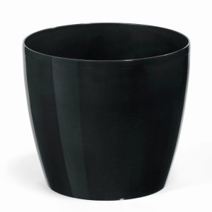 Osłonka na doniczkę plastikowa czarna - 15,5cm