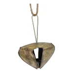 Dzwon metalowy dysk, zawieszka h18cm + sznur
