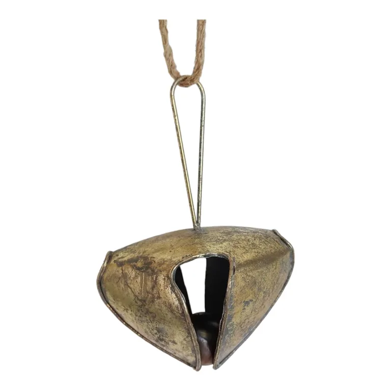 Dzwon metalowy dysk, zawieszka h18cm + sznur