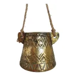 Dzwon z uszami, metalowy, zawieszka h10cm + sznur