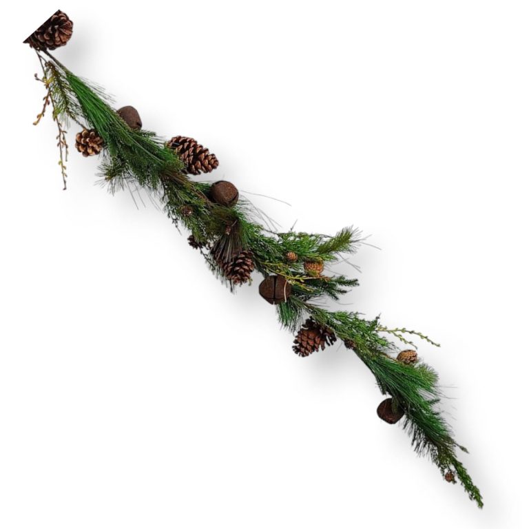 Girlanda sztuczna z szyszkami i dzwonkami dł.150cm