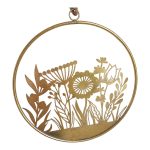 Metalowa zawieszka, kwiaty