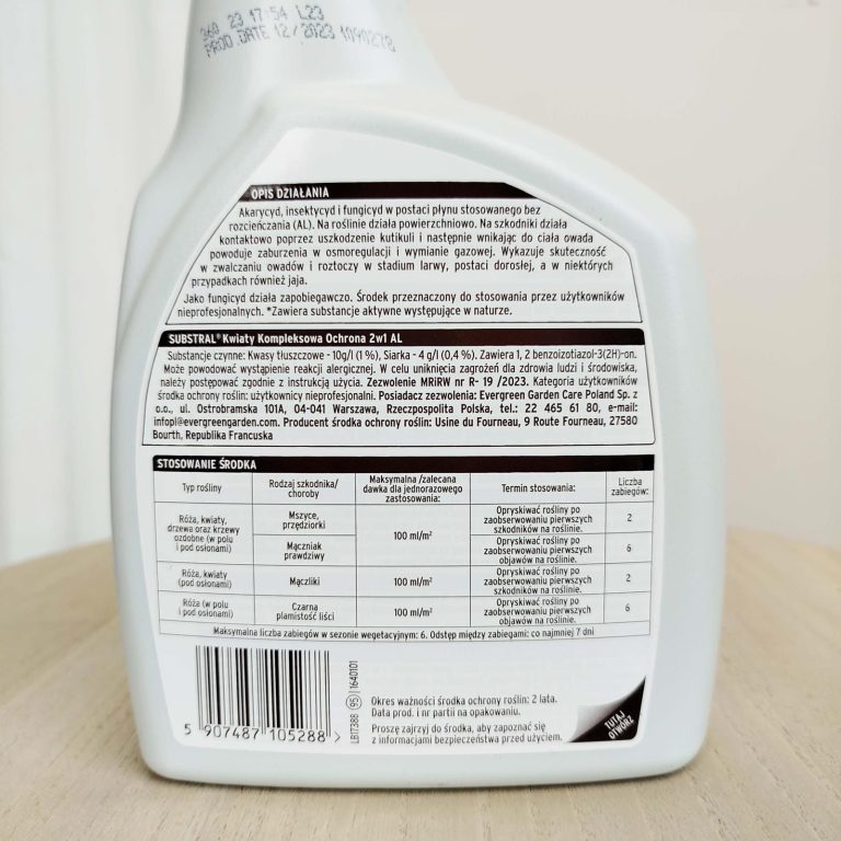 Środek owadobójczy i grzybobójczy 2w1 800ml naturalny