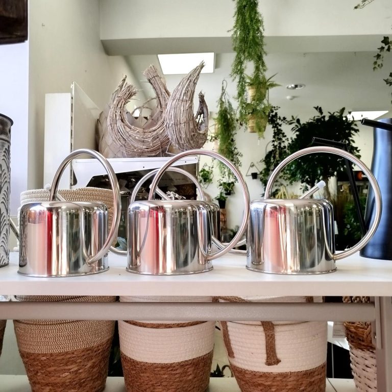 Konewka metalowa srebrna 1l