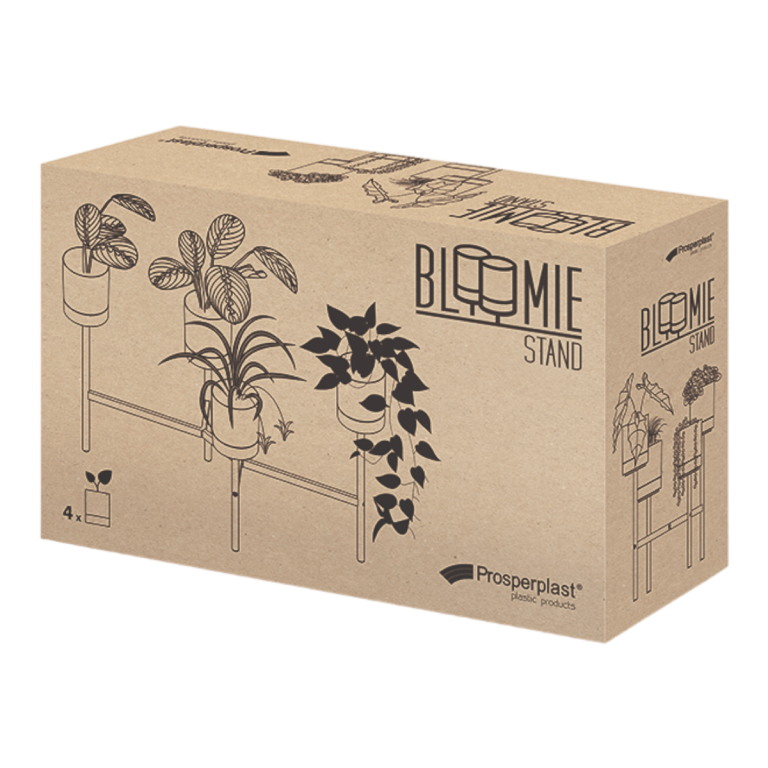 Industrialny kwietnik loftowy 4 doniczki niski